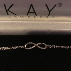 Diamond Infinity Bracelet Sterling Silver